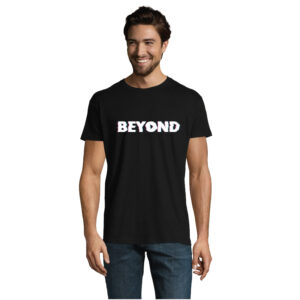T-shirt homme noir coton col rond « Beyond »