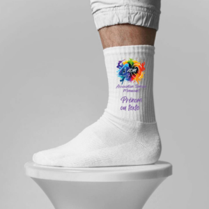 Paire de chaussettes blanches « 40 ans Danse Menucourt »