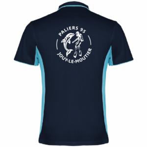 Polo technique Montmelo bleu ciel et bleu marine « Paliers 95 »